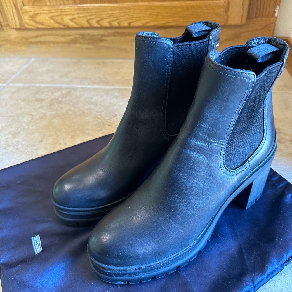 Prada smooth leather Chelsea boots